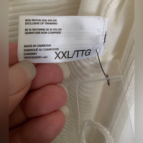 SUNG by Alfred Sung - Off White Open Front Cardigan - XXL (see measurements) - Picture 10 of 11